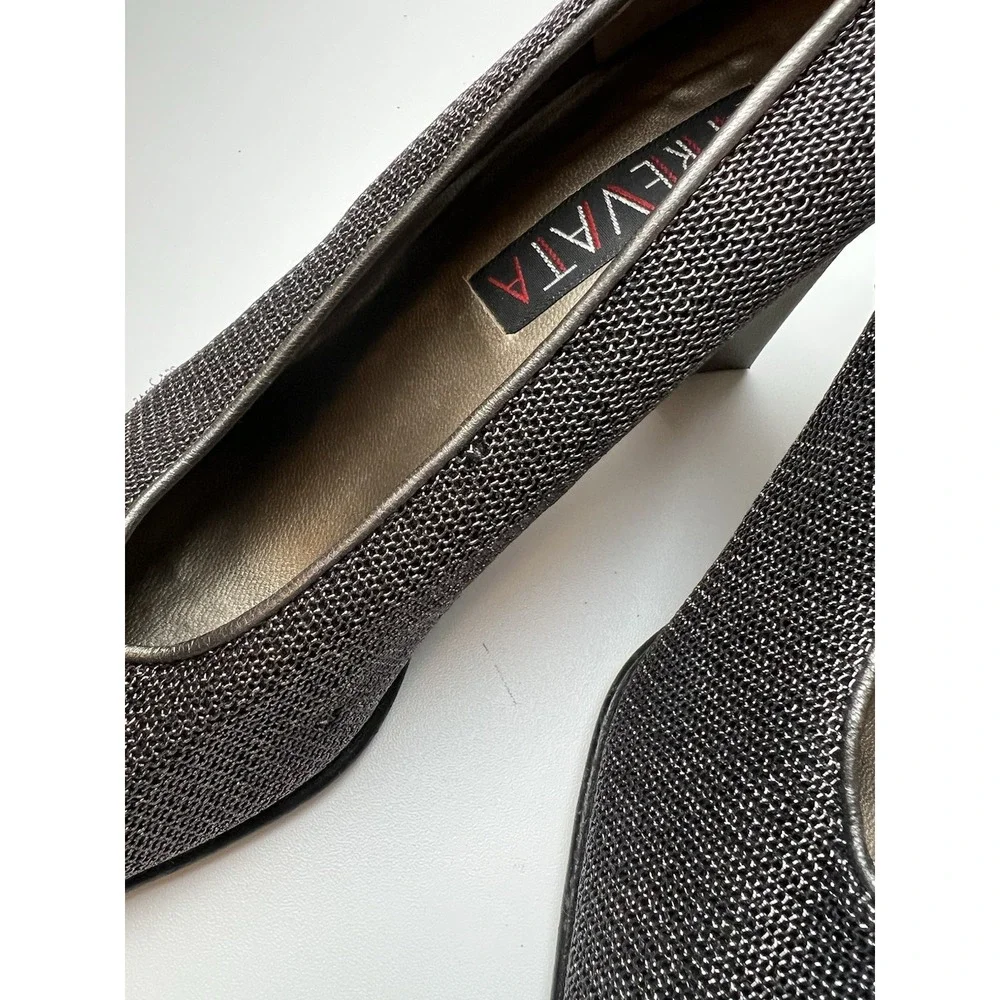 Prevata Made in Italy Women's Pewter/Black Metallic Pumps w/ 3